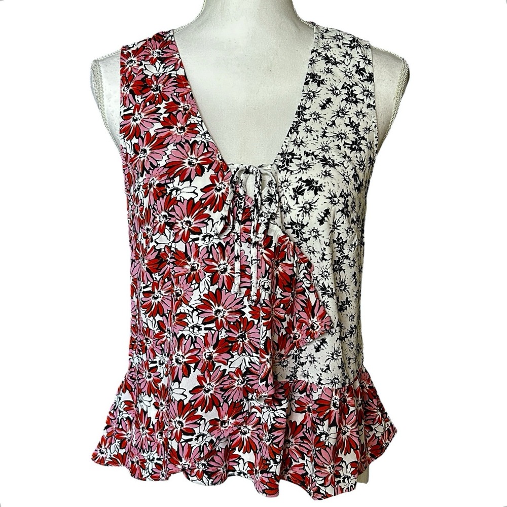 CABI Seraphina Top sz S Chiffon Faux Wrap Floral Cottagecore Bohemian NWOT - Picture 2 of 8